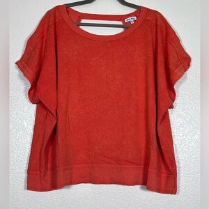 Orange open back top, size 2X